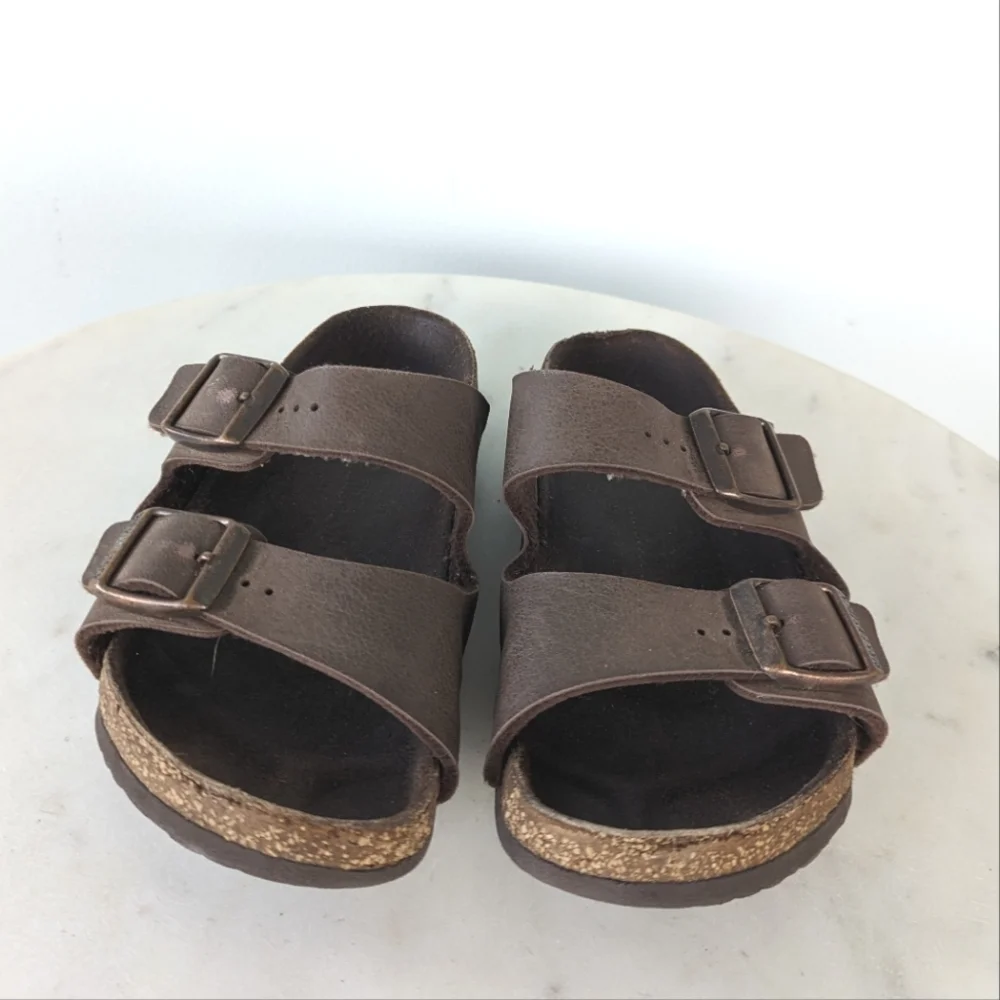Birkenstock Arizona Kids Brown Leather Sandals - Picture 10 of 11